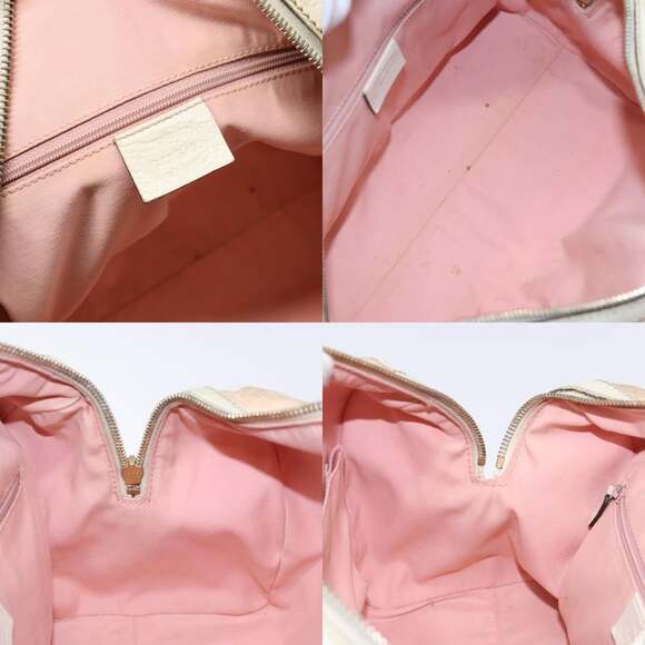 GUCCI GG Canvas Abbey Hand Bag Pink Gold - Picture 12 of 13